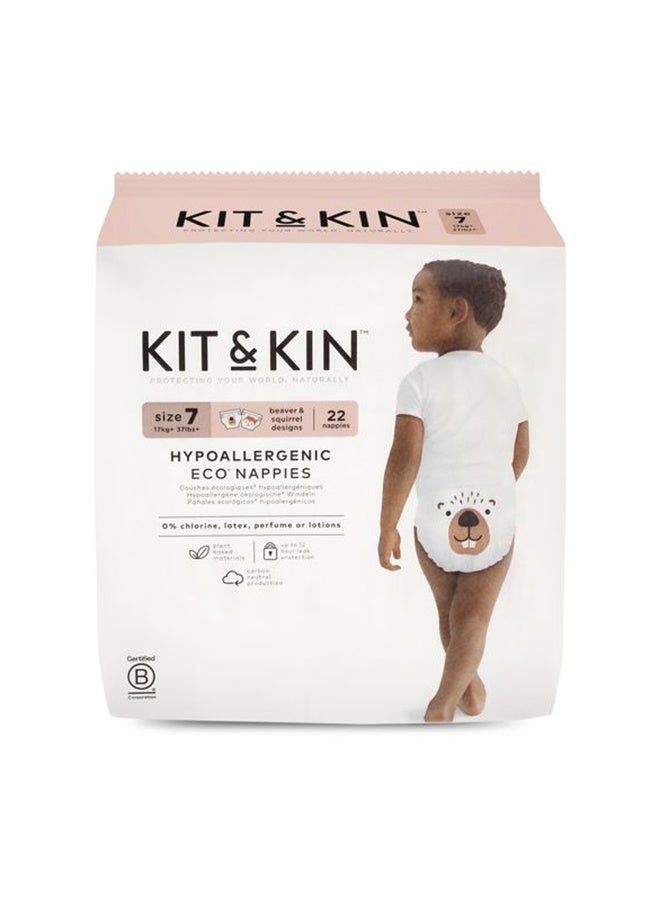 Kit & Kin Eco Diapers Size 7 - 22 Pack - Image 1